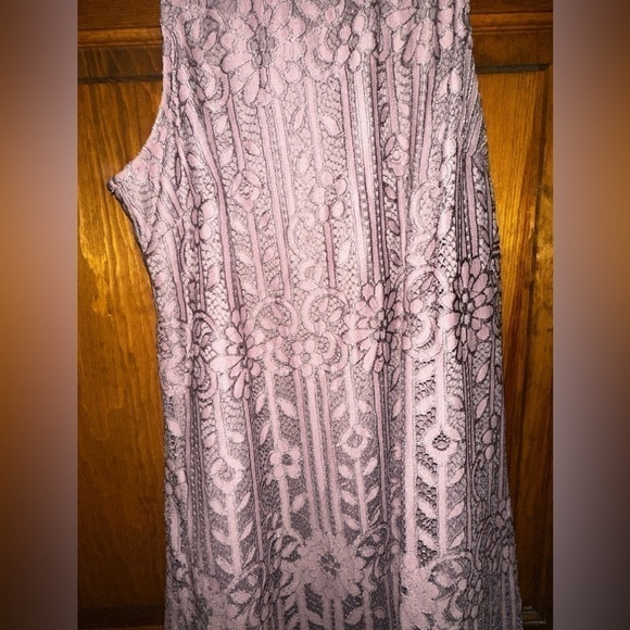 Womens Purple Lace Sleeveless Halter Short Shift Dress - Picture 4 of 7